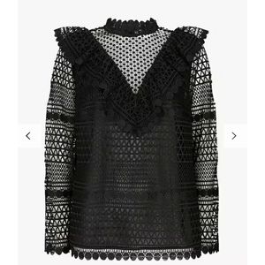 Black ruffle top - size 8 - 10